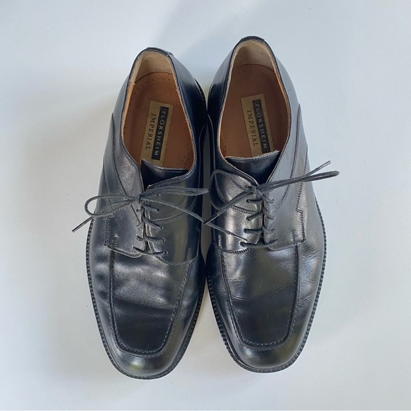 FLORSHEIM Imperial 92662 Triple Wide Derby Black VTG Italy Dress Shoes 9.5 EEE - Picture 5 of 13